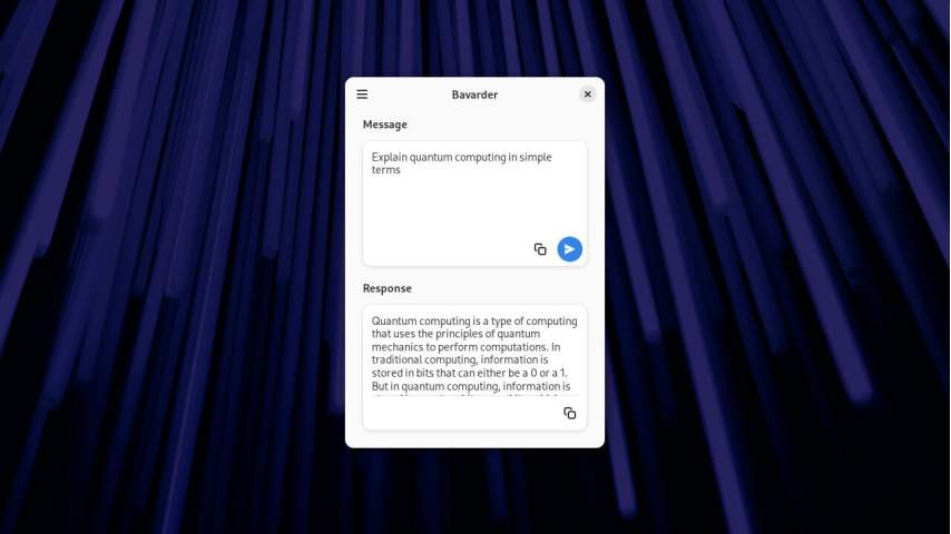 Bavarder é um aplicativo ChatGPT para desktops Linux