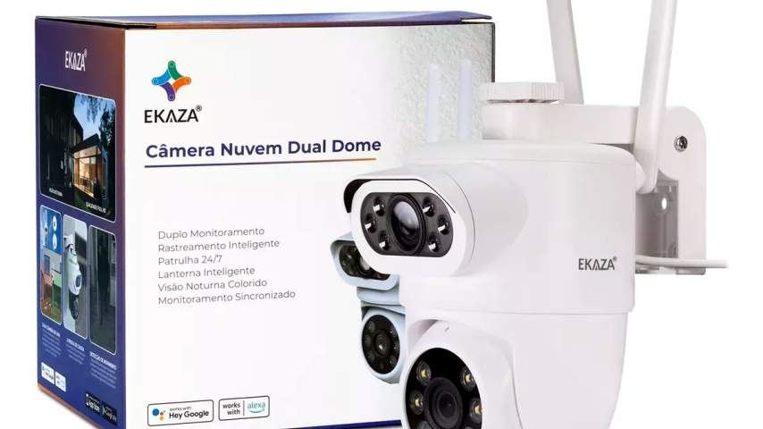 Câmera de Segurança de Lente Dupla Wi-Fi